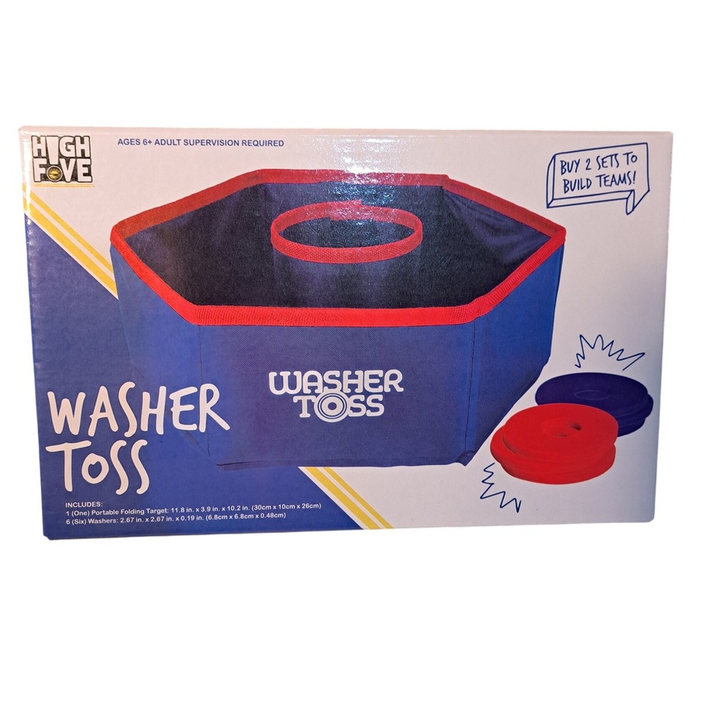 High Five Washer Toss Portable Folding Target Game with 6 Washers Ages 6+